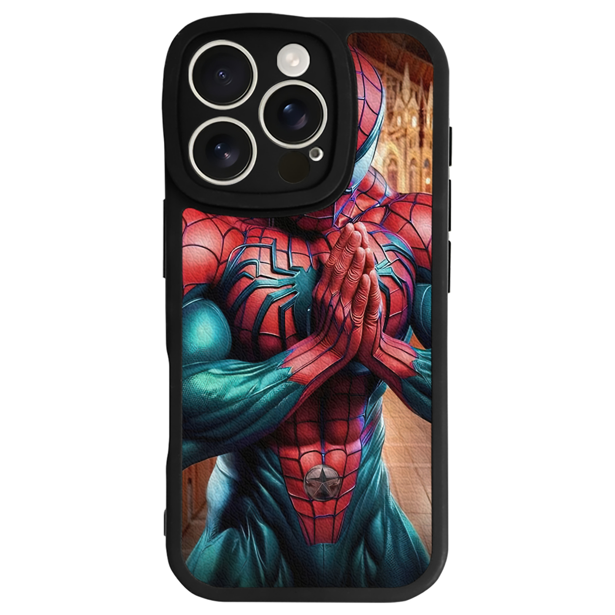 Spider Man スパイダーマン 【iPhone 16シリーズ対応】シリコンスマホケース（レザー調） 材質：シリコン